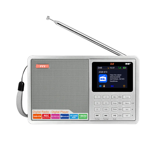 FYY D2 Potable Digital Radio DAB+ FM With Bluetooth with TFT Color Display